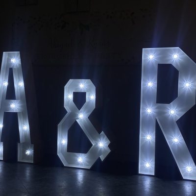 essex wedding birthdays events light up letters scaled
